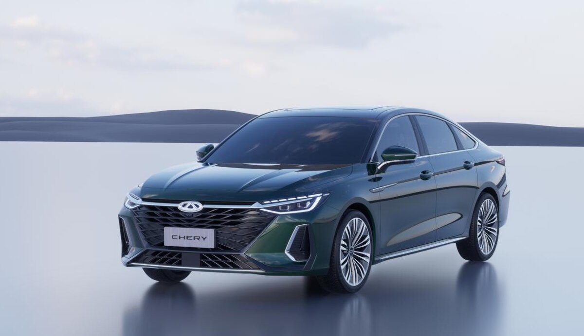 На фото: Официальный тизер седана Chery M1E
