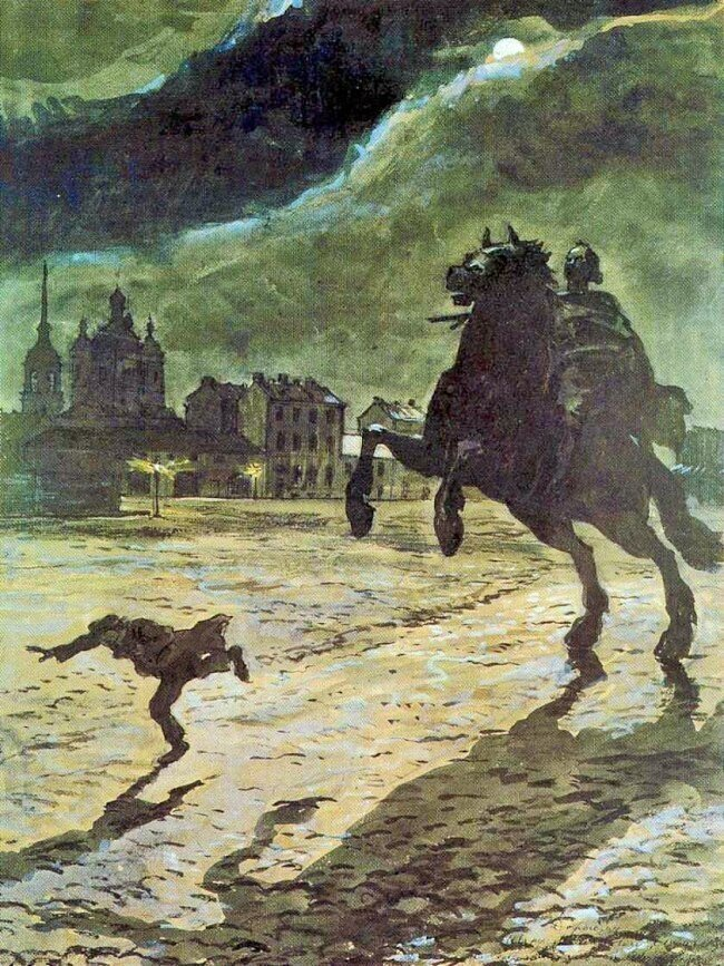 А. Бенуа. Эскиз фронтисписа к поэме А.С. Пушкина "Медный всадник". здесь и дальше в статье используются изображения из открытых интернет-источников