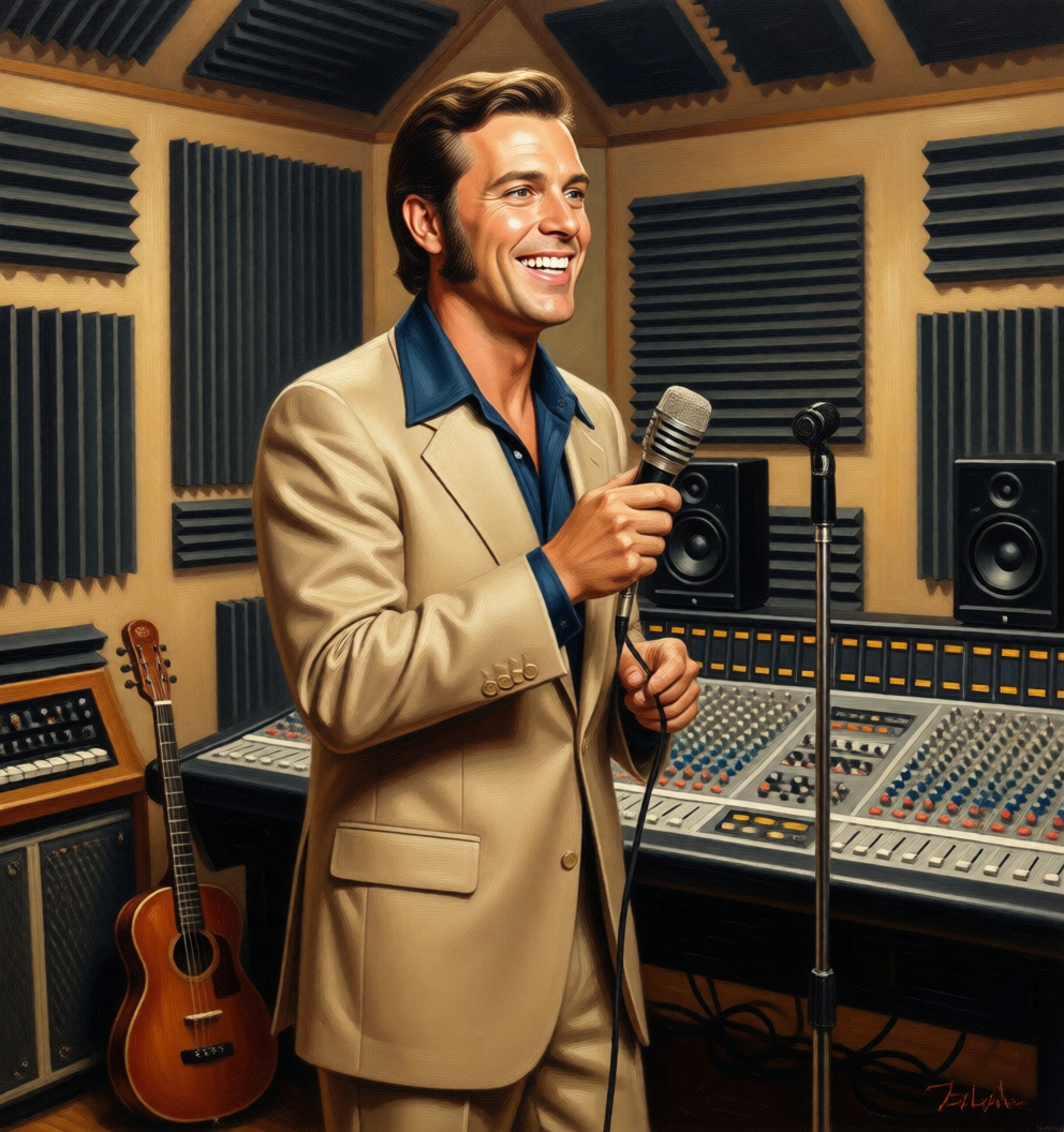 Уно Лооп записывает песню. Арт.