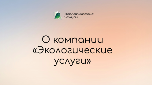 О компании «Экологические услуги»