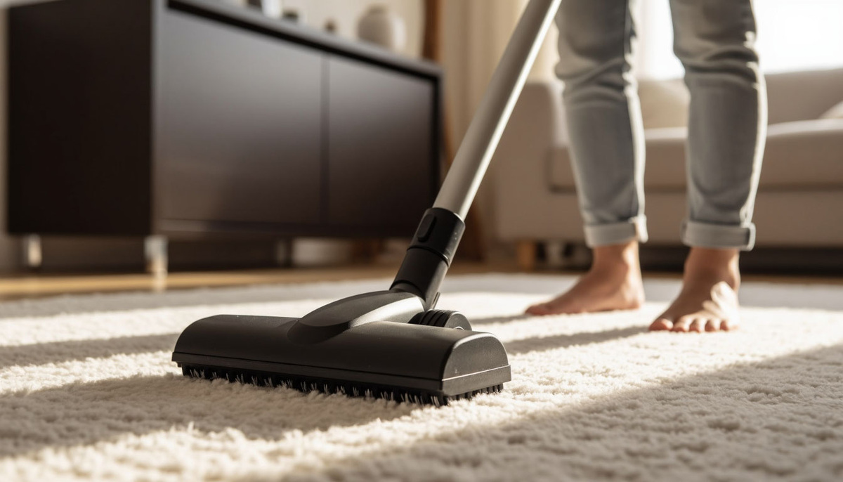 Ковёр выглядит чистым? Проверь пылесосом!