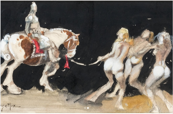 предварительный набросок работы художника