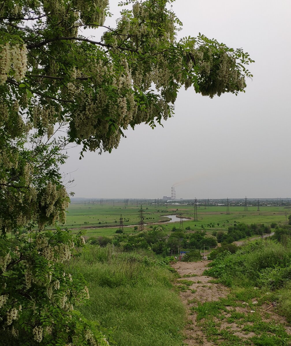 Вид на промышленные городские районы 