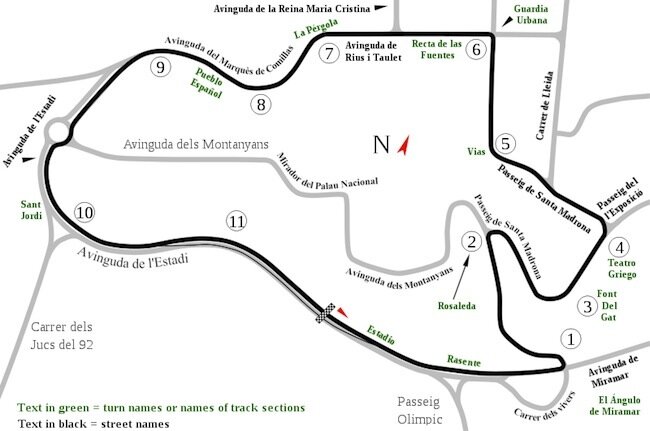 Схема Circuit de Montjuic