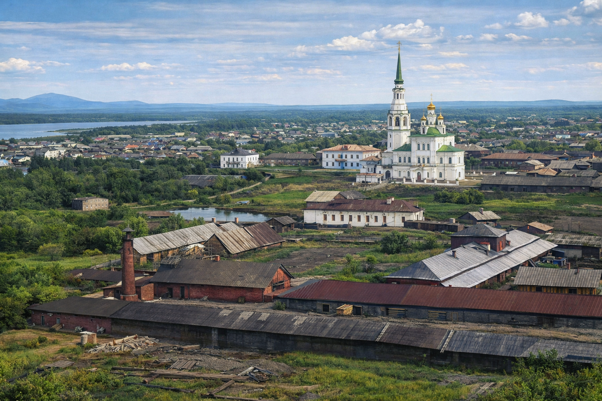 Вид на Богословский завод и Введенский собор