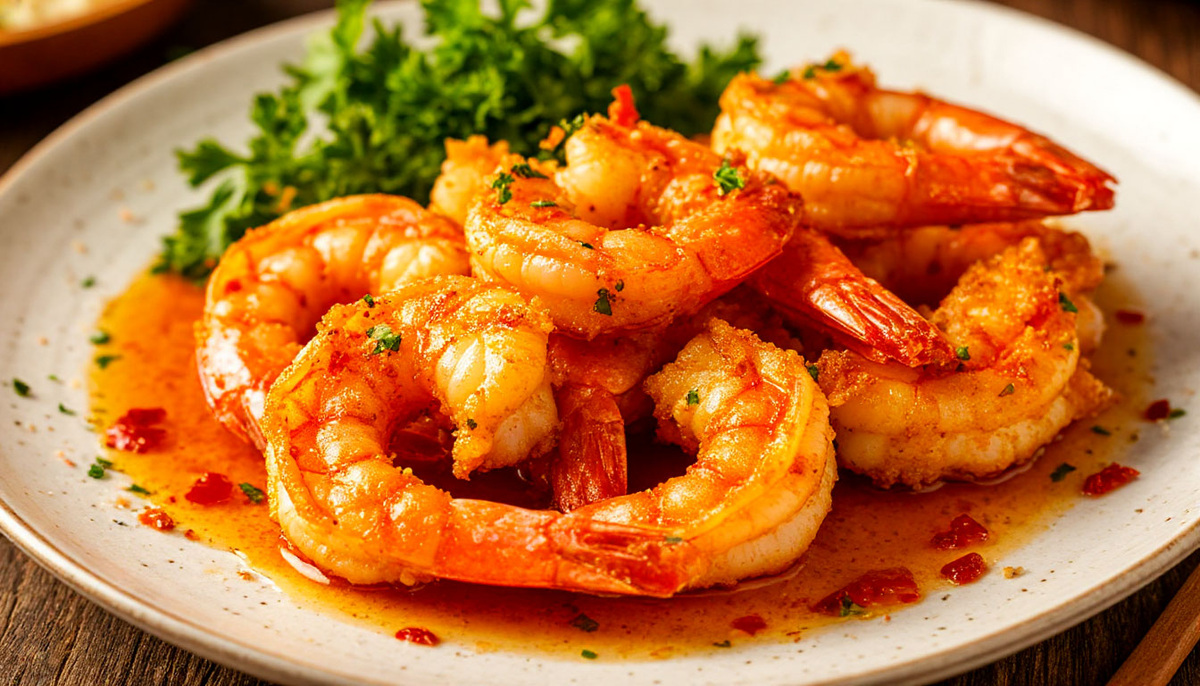 Готовить креветки в аэрофритюрнице быстро и просто. А приправа прилипнет просто идеально.