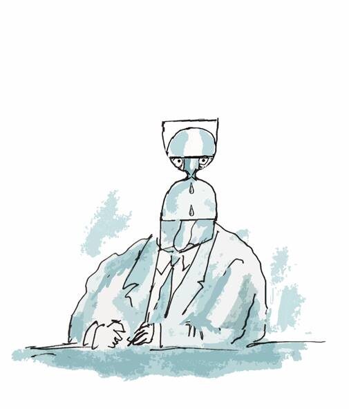 Вместо головы - часы... Тикают они...; Голова в виде песочных часов; Голова в форме песочных часов; Голова, песок, чернила... Жизнь течет необратимо...; Голова-часы; Есть чернила, есть часы... Все что нужно для души...; И времени мне хватит впрок... Строчу донос...; Чернильно-песечный характер...;
♦
https://www.facebook.com/victor.bogorad/posts/pfbid0zeS6TtCk1YrUFqaDzSzVQoYiF2SZ3nbWi7MRqWTzUzRb3MRW3TVkcLVjxdUKXvRul