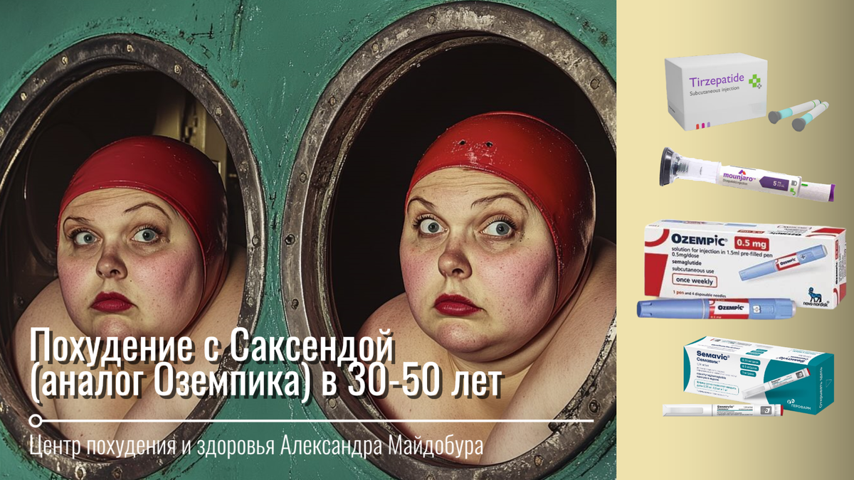 Как похудеть женщинам 36-50 лет на препаратах Саксенда (аналог Оземпика). Рекомендации от центра здоровья Александра Майдобура 