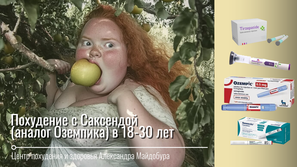 Женщины до 30 лет: как худеть ан препаратах Саксенда (аналог Оземпика) в центре здоровья Александра Майдобура