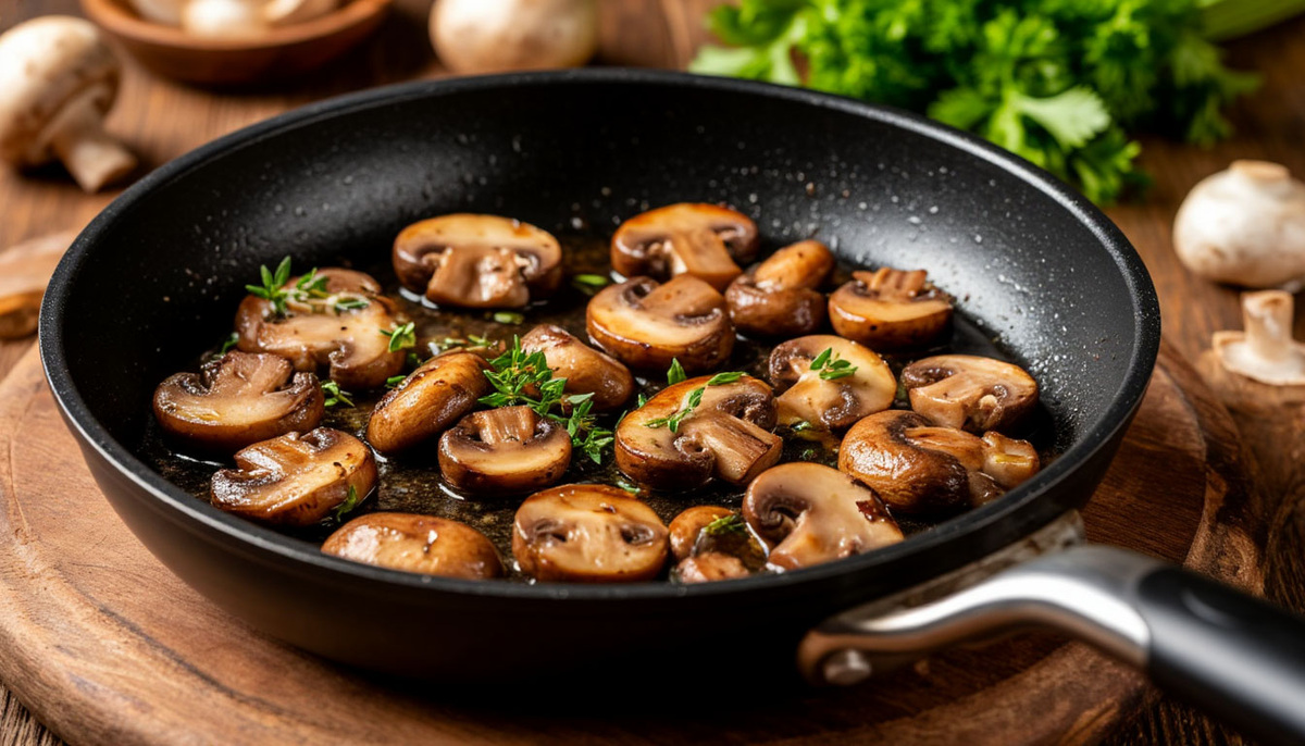 Отваренные грибы подрумяниваются быстрее и равномернее, чем сырые