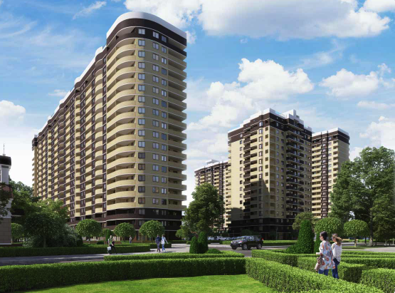 Фасады домов комплекса. Фото с сайта: https://www.sk-pobeda.ru/houses/druzhnyy/