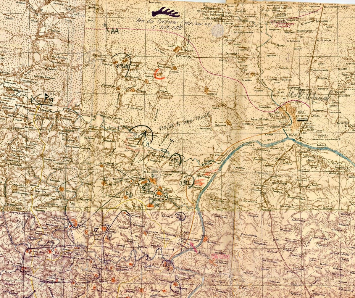 Оперативная карта 260 пехотной дивизии Вермахта (октябрь-ноябрь 1941 года).	  