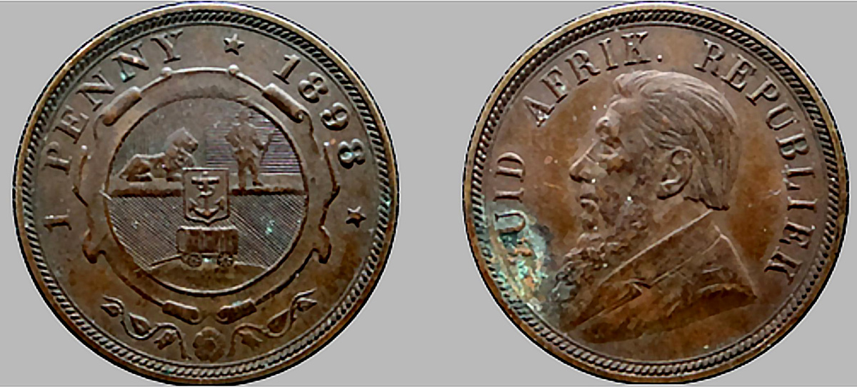 1 пенни Капской Колонии Великобритании. Фрагмент файла "ЮАР". 