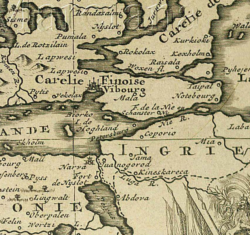 Фрагмент карты Питера Ван Дер Аa, 1710 г.