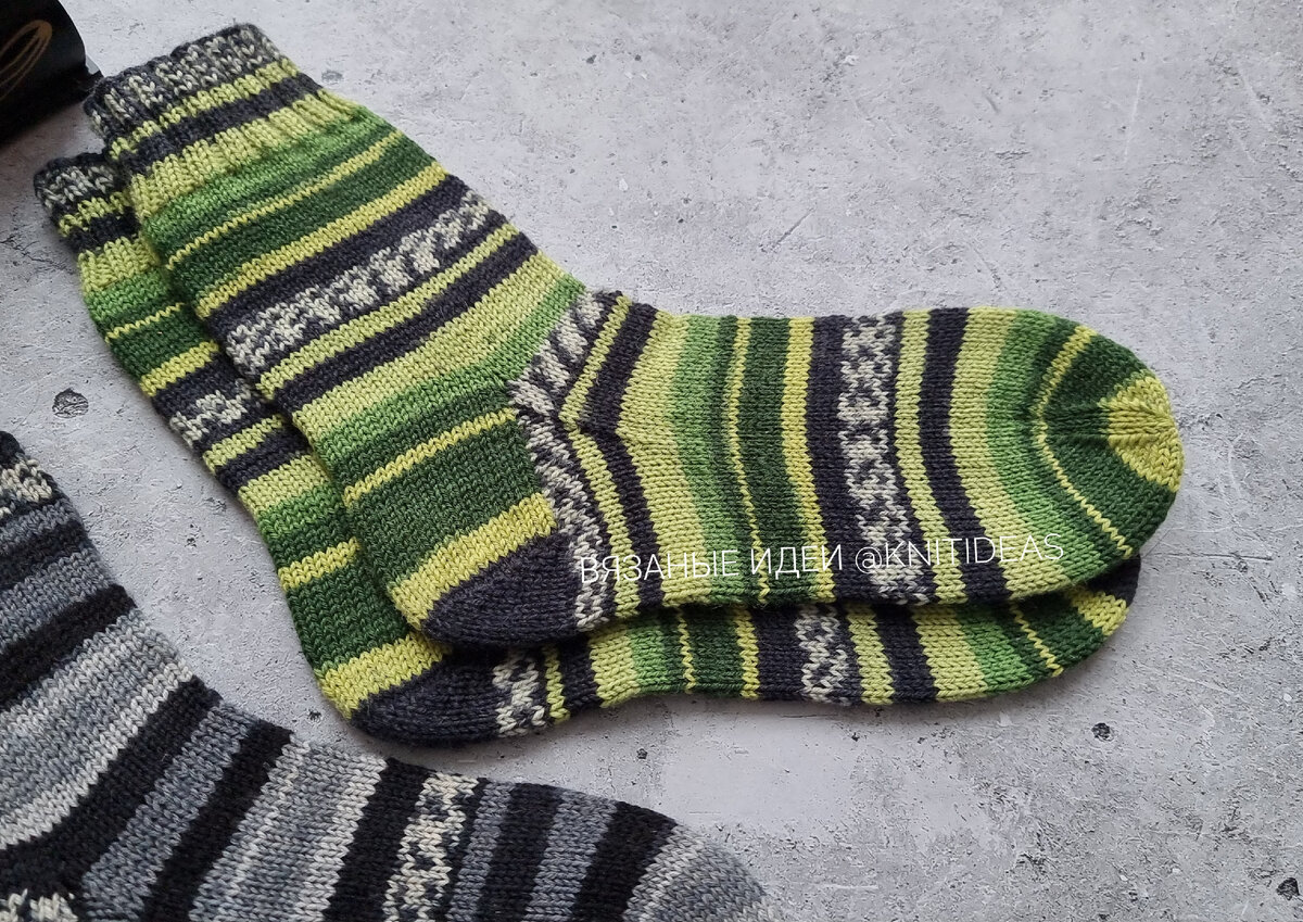 Простые тёплые мужские носки из овечьей шерсти. | Вязаные идеи. Интересные узоры. | Дзен
