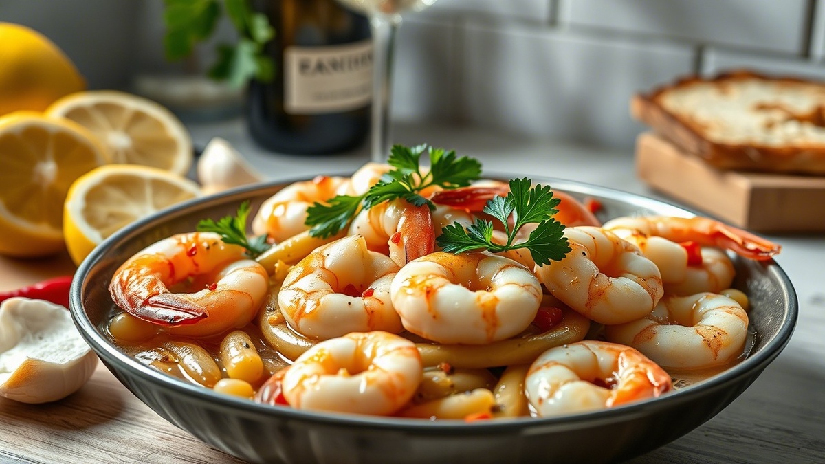 Креветки и белая фасоль в сочетании с разнообразными элегантными вкусами — быстрый и изысканный уж