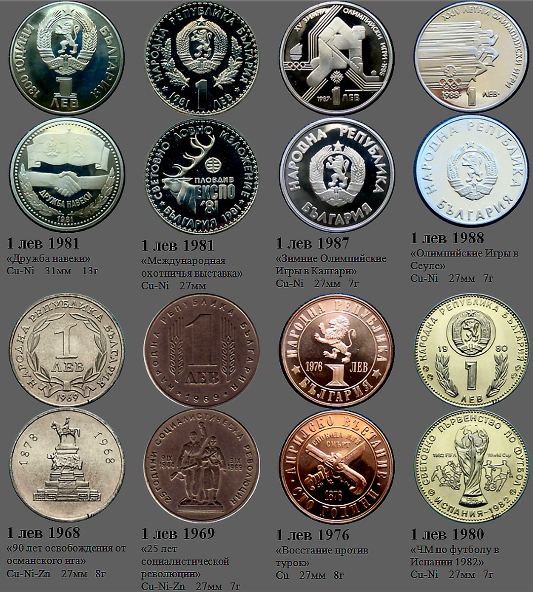 Фрагмент файла "Болгария". Юбилейные монеты 1 лев.