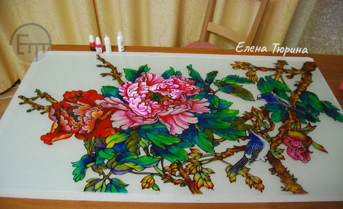 Фото процесса создания росписи из личного архива Елены Тюриной