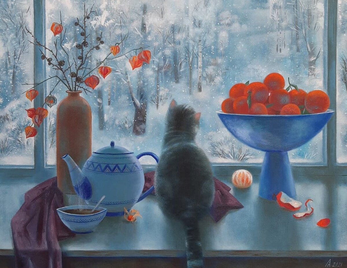 ©️  Анастасия Лобанова / Anastasia Lobanova "В ожидании чудес"   62×80, холст, масло