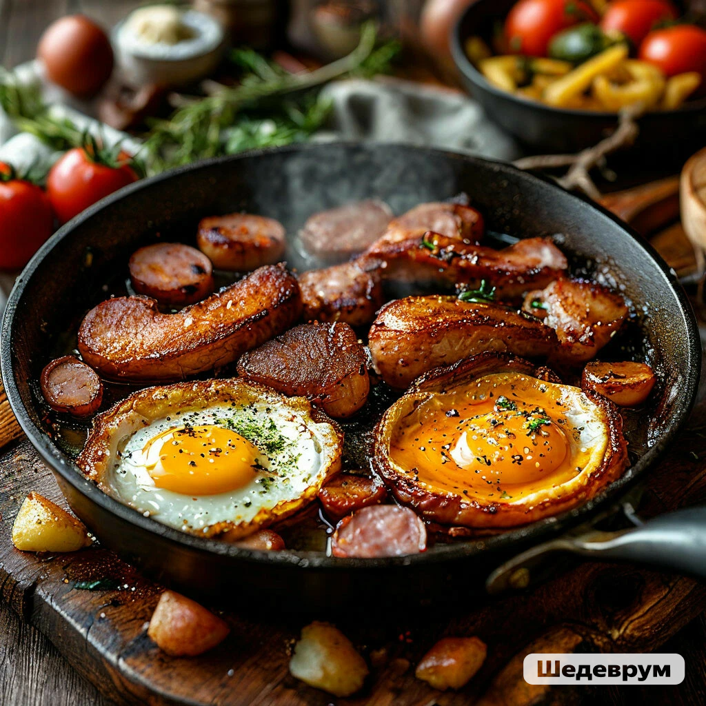 Классический английский завтрак - горячий и сытный!