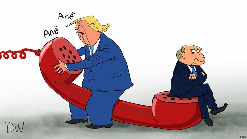 Глава Белого дома Дональд Трамп собирается созвониться с Владимиром Путиным, чтобы обсудить прекращение войны в Украине. Отношение президента РФ к этой теме - в карикатуре DW. ♦ https://www.facebook.com/dw.russian/posts/pfbid02vrySPFk2YSM2PtwbZyE9qE3jgfhfbiY715cnuZPp3zTu1jvMXqdJnuZR9L1ZxheLl
