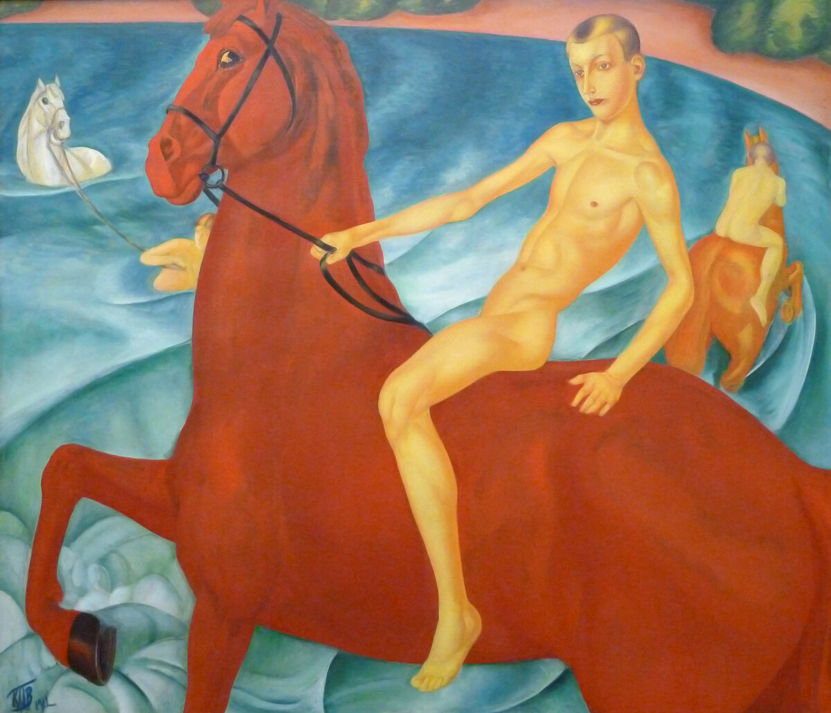 "Купание красного коня". К. Петров-Водкин, 1912.