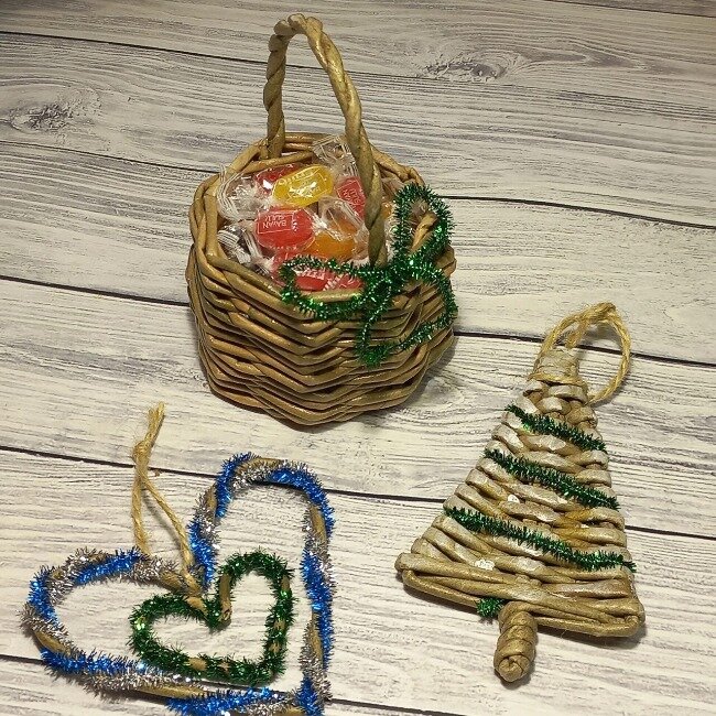 Мои новогодние изделия из эко лозы