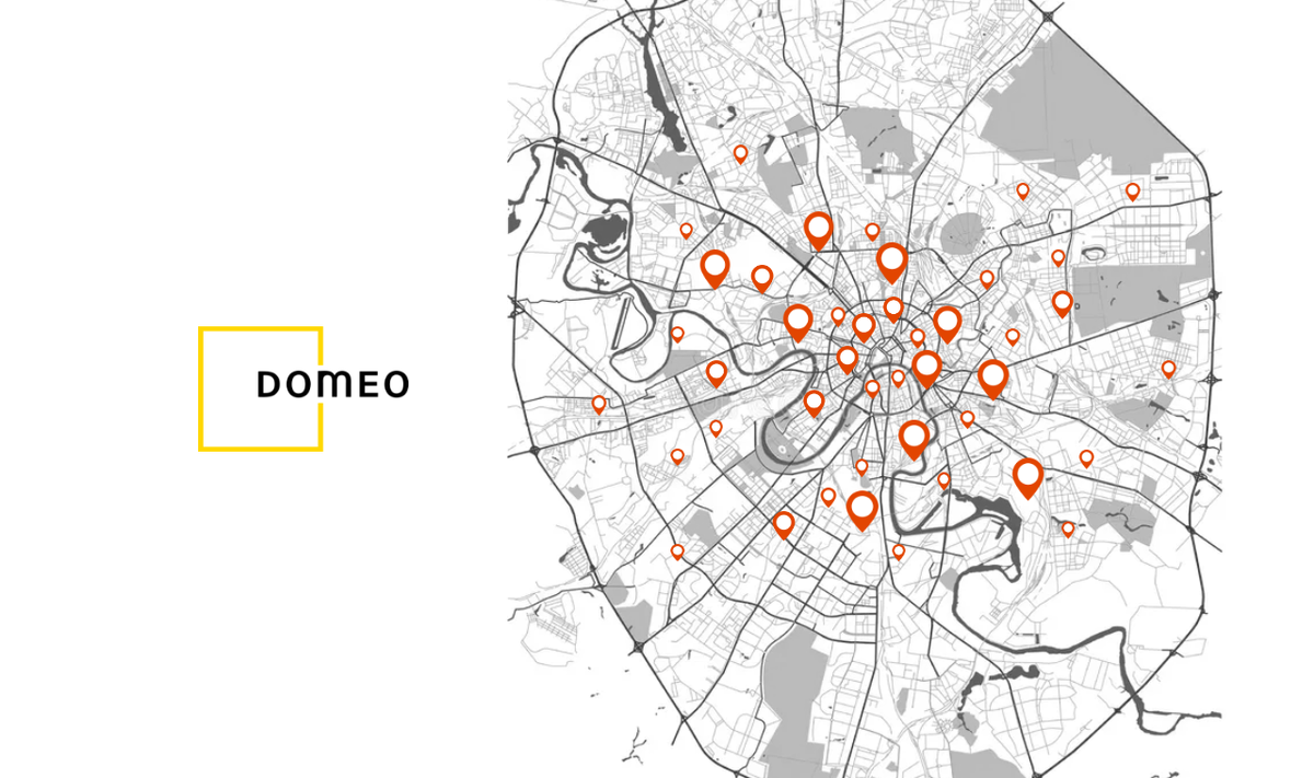 Карта Москвы с объектами DOMEO. Готовые объекты дальше в карусели ->