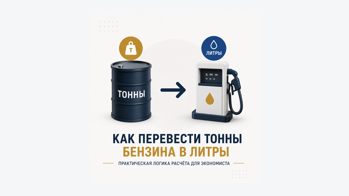 Перевод тонн топлива в литры
