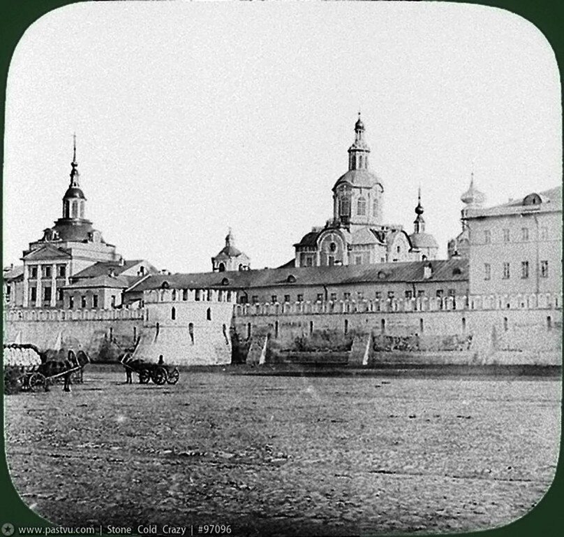 Воскресенская площадь.Китай-город Воскресенская площадь Монастыри утраченное Китайгородская стена Заиконоспасский монастырь Богоявленский монастырь Николо-Греческий монастырь 1855-1870 годами 