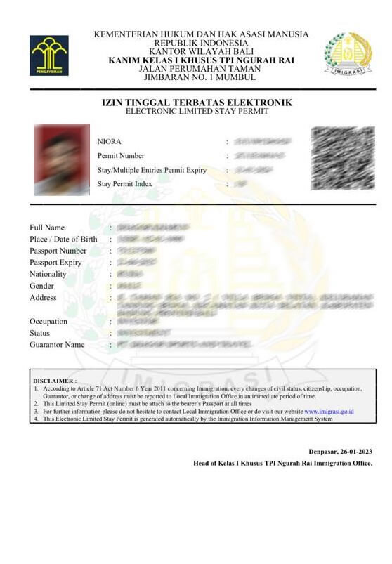 КИТАС клиента (личные данные скрыты)