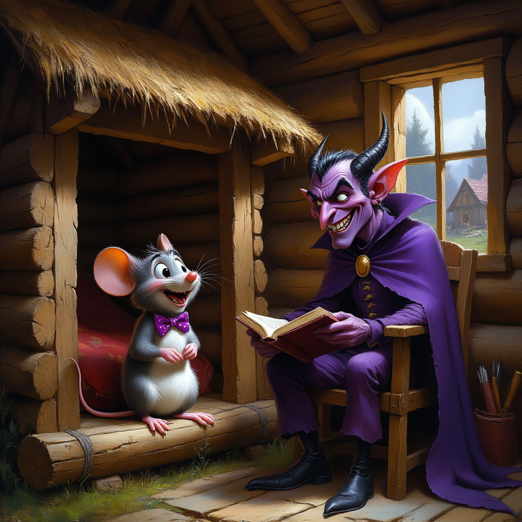 Мышь с чёртом в сказке "Курица или яйцо"