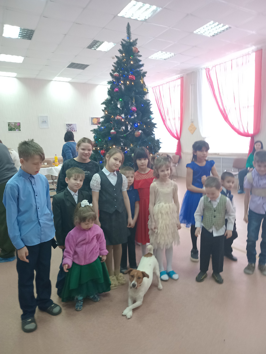 Джек-Рассел Жасмин 🐕 позирует на фото в позе Поклон для Детишек из Детского дома