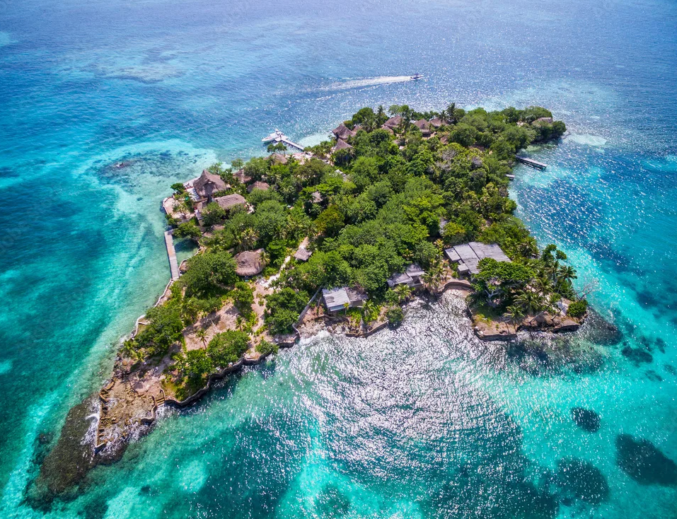остров Росарио, Картахена, Колумбия, фото с дрона