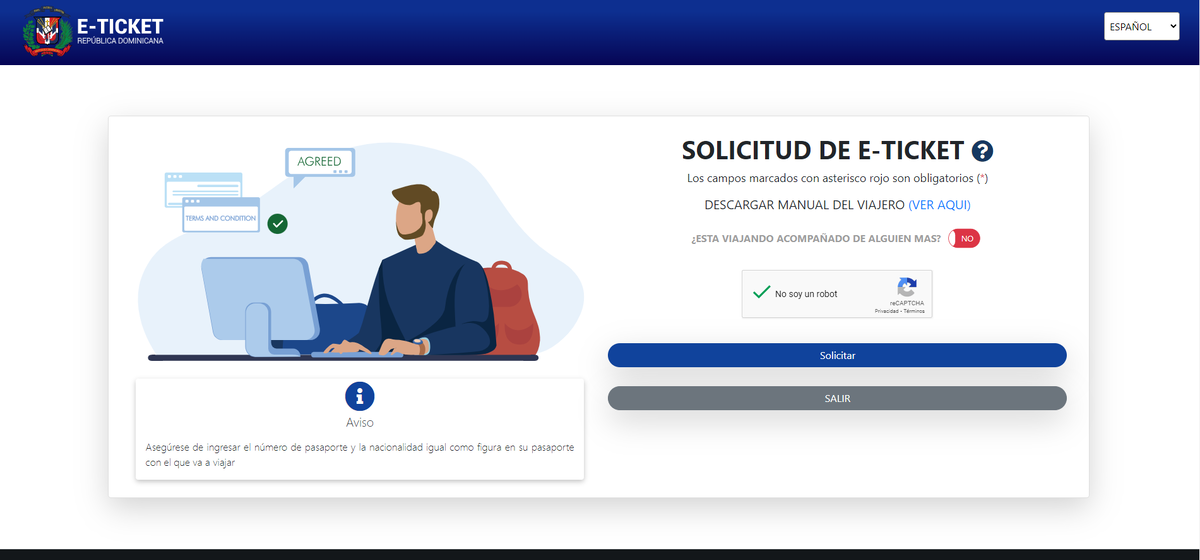 электронная форма на выезд из Доминиканской Республики e-ticket