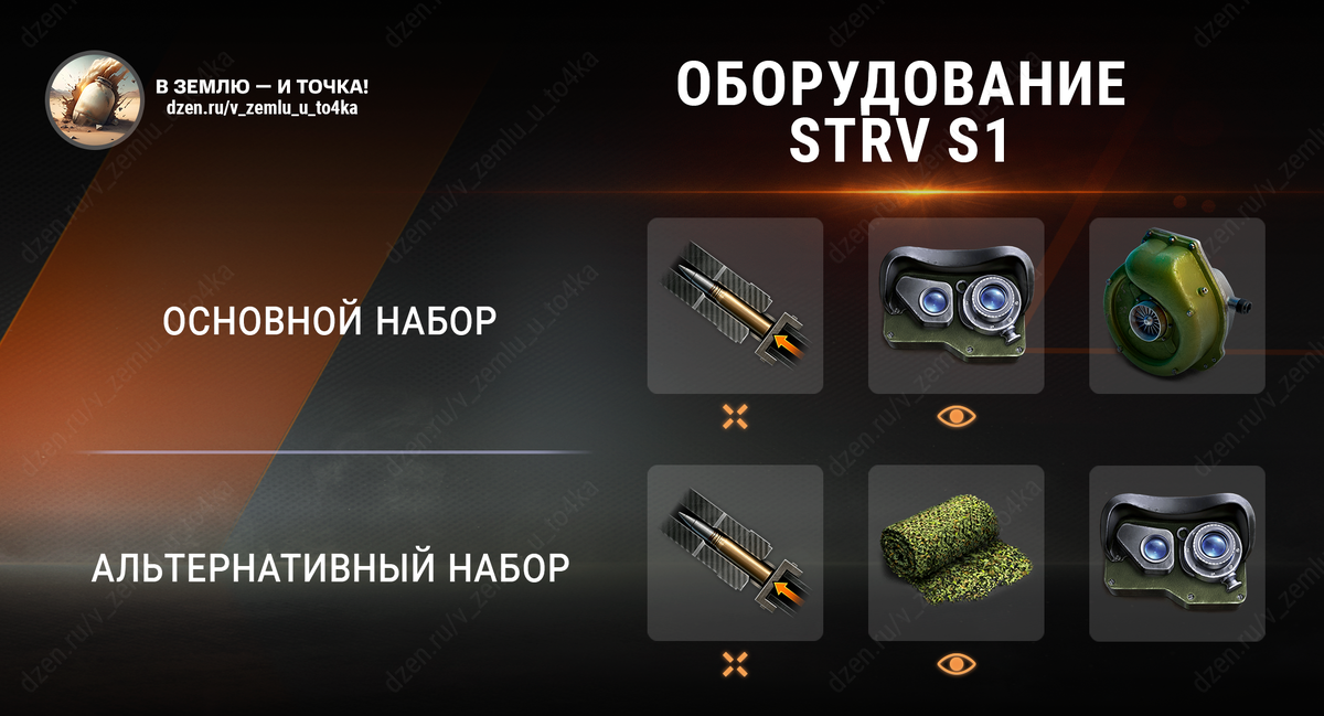 Оборудование для Strv S1 (World of Tanks / Мир танков)