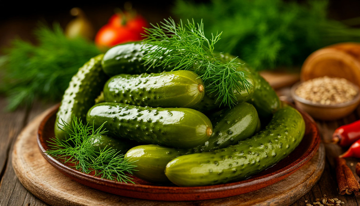 За сутки вы можете приготовить из персидских огурцов аппетитные маринованные огурцы с нежным укропом