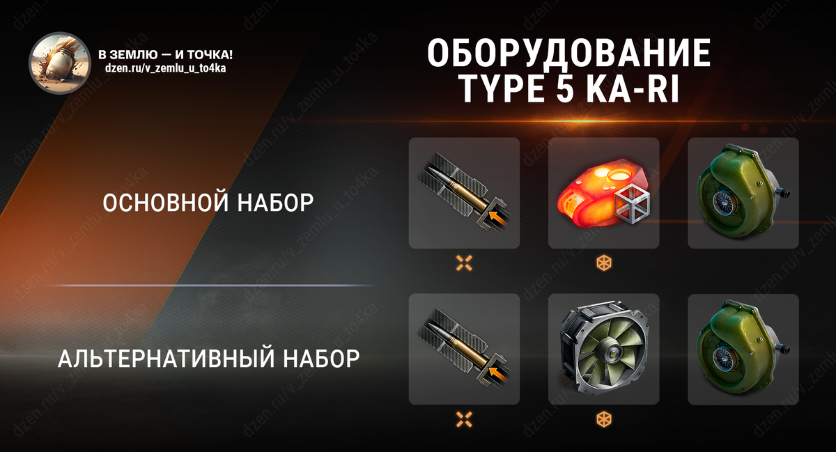 Оборудование для Type 5 Ka-Ri (World of Tanks / Мир танков)