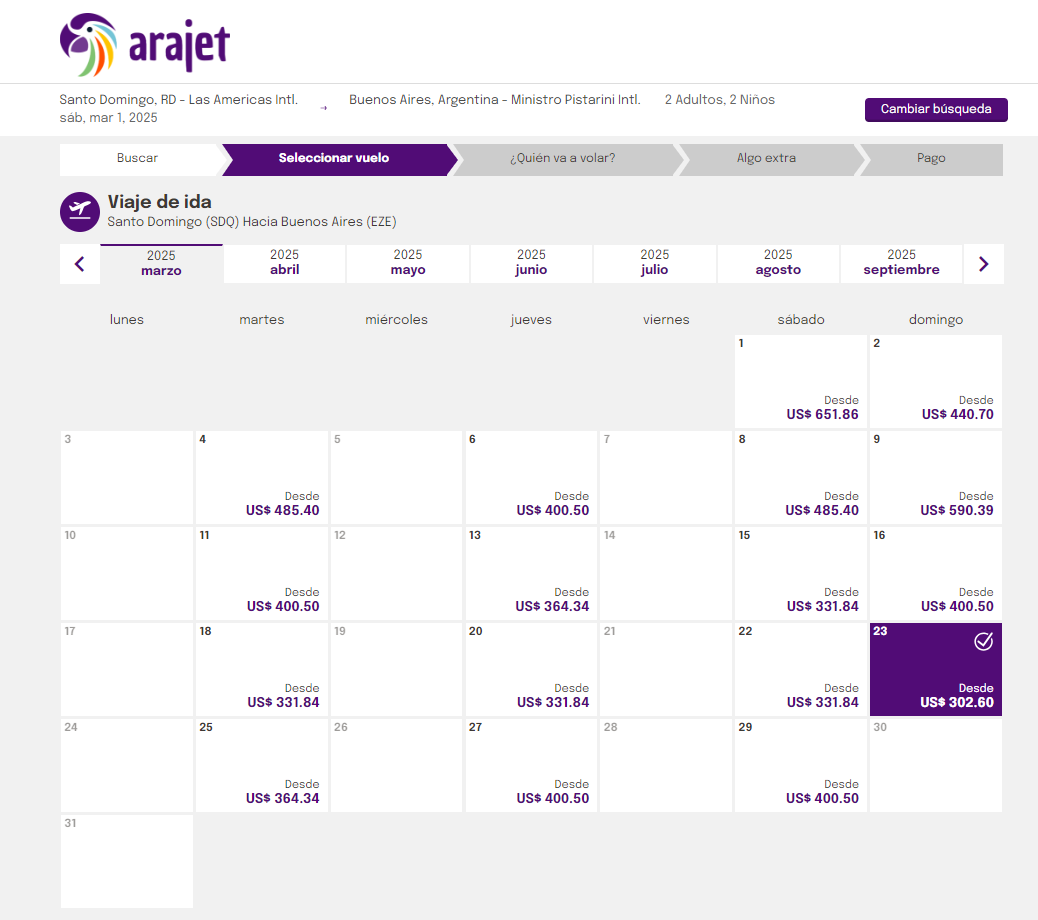 перелеты с авиакомпанией arajet