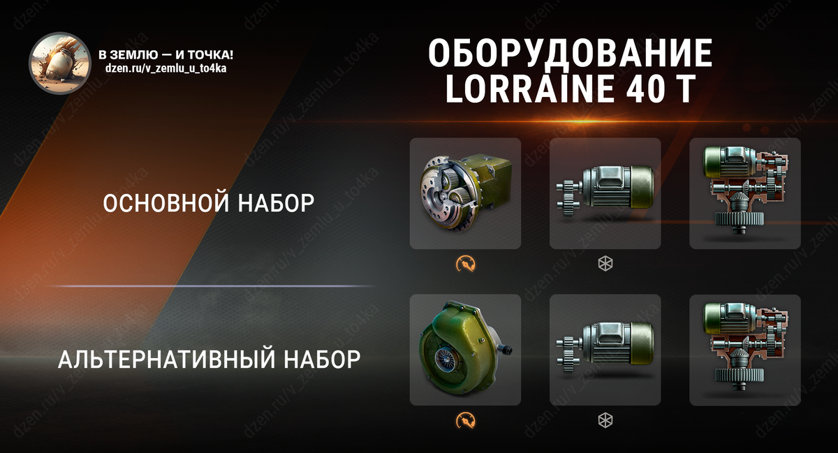 Оборудование для Lorraine 40 t (World of Tanks / Мир танков)