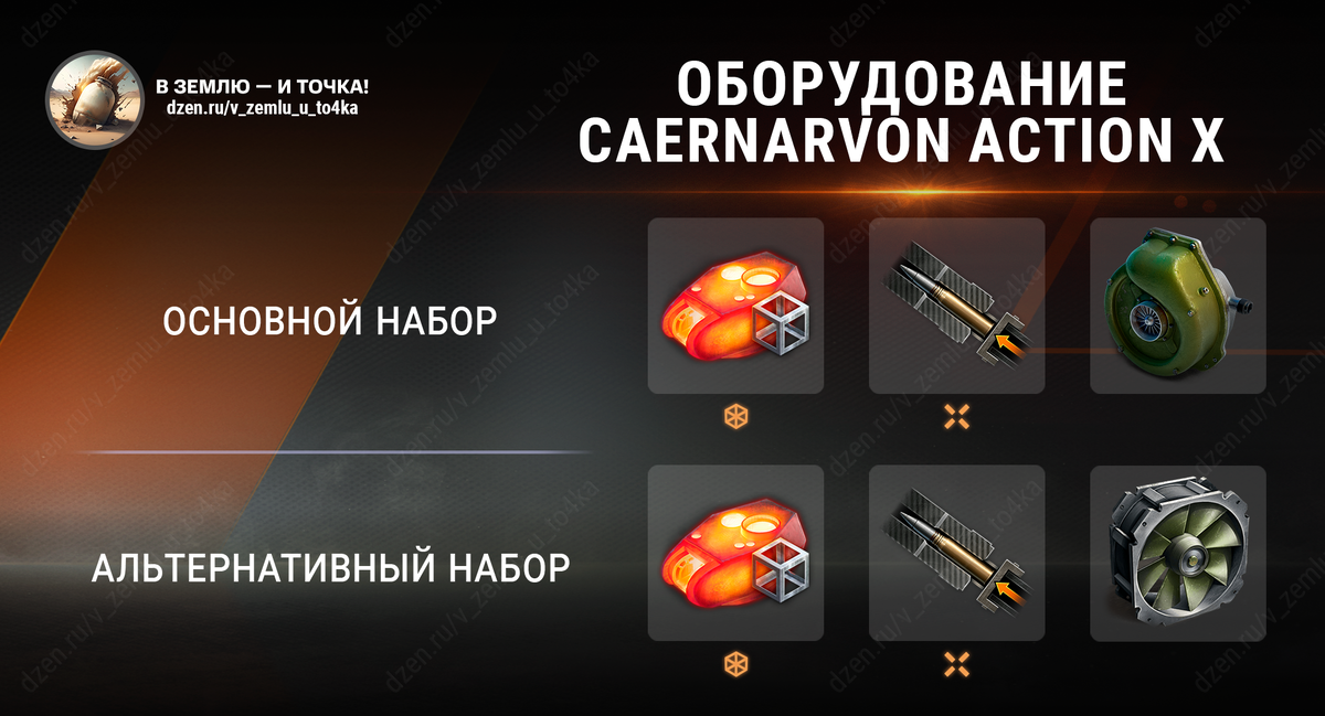 Оборудование для Caernarvon Action X (World of Tanks / Мир танков)