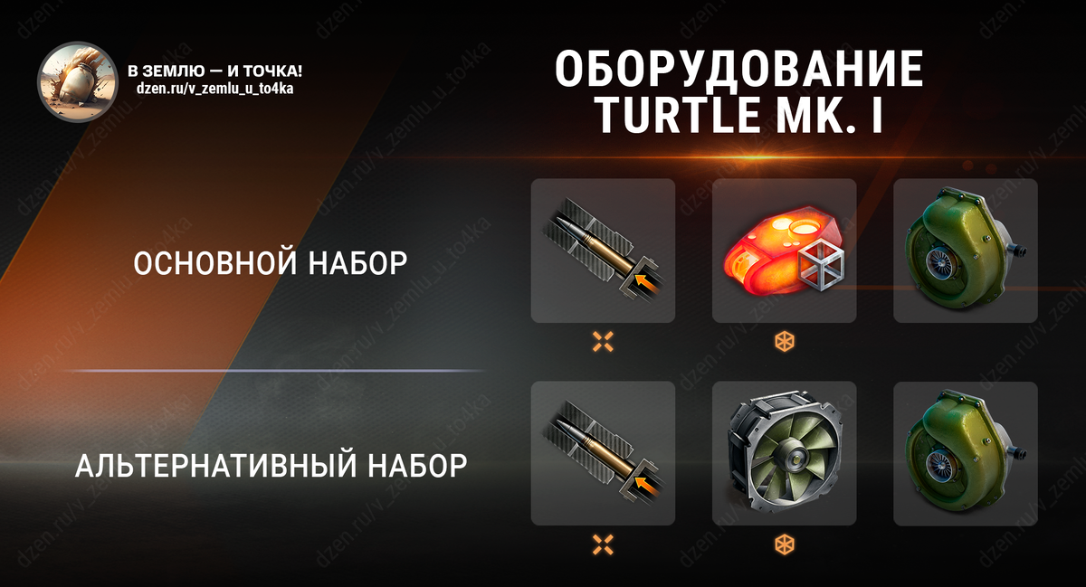 Оборудование для Turtle Mk. I (World of Tanks / Мир танков)