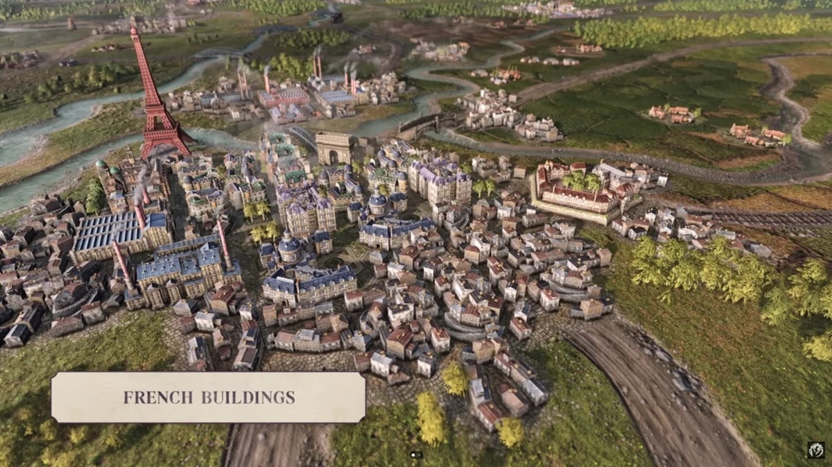 Обновленная французская архитектура на примере Парижа с узнаваемыми достопримечательностями