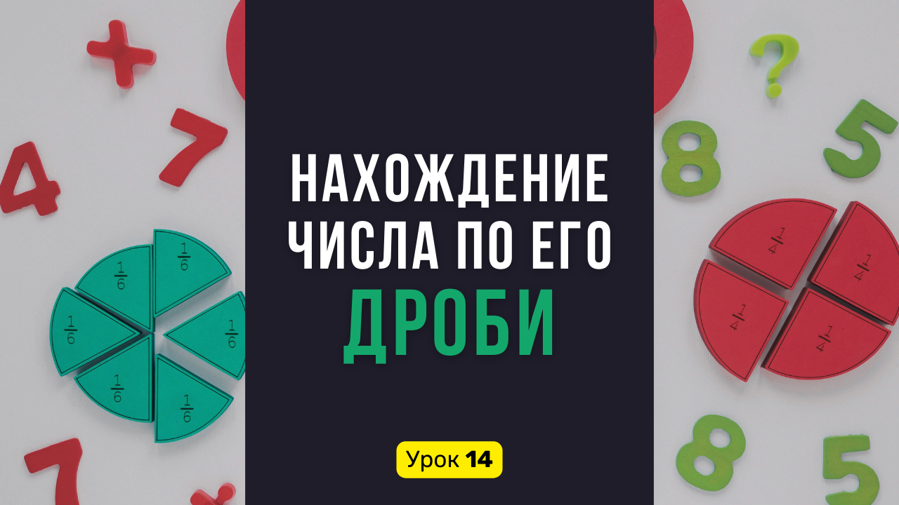 Урок 14. Нахождение ЧИСЛА по его ДРОБИ. Как найти целое по части? |  Математика, 6 класс | Онлайн-тренажеры СлонУм | Математика • Русский •  English | Дзен