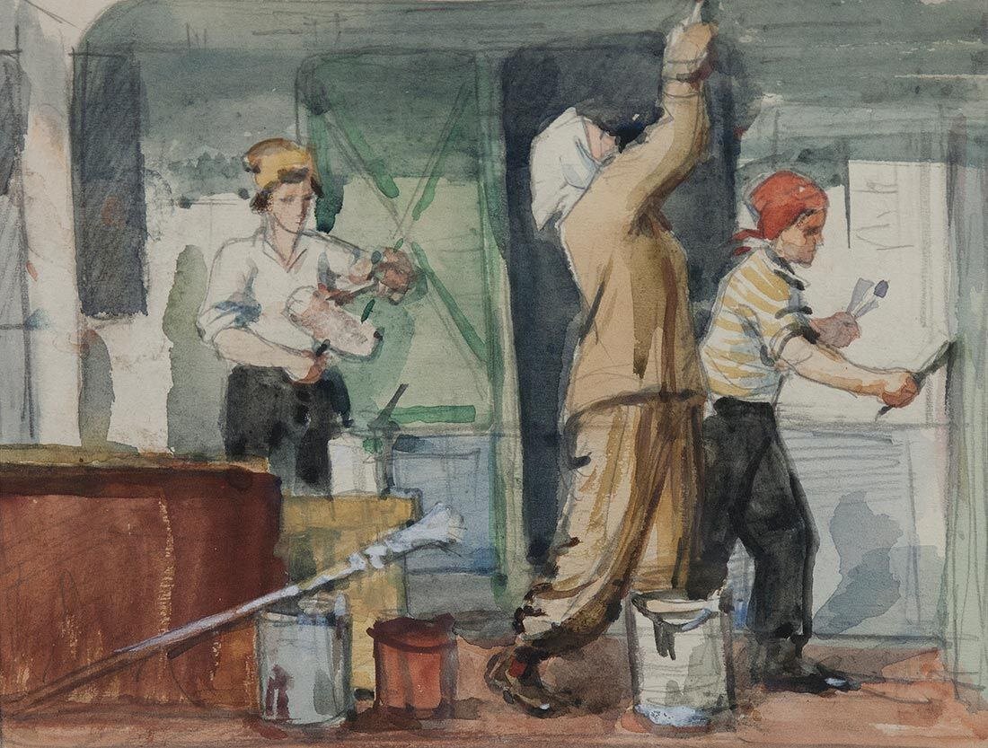  Маляры-ударники. Автор: Боим С. С.