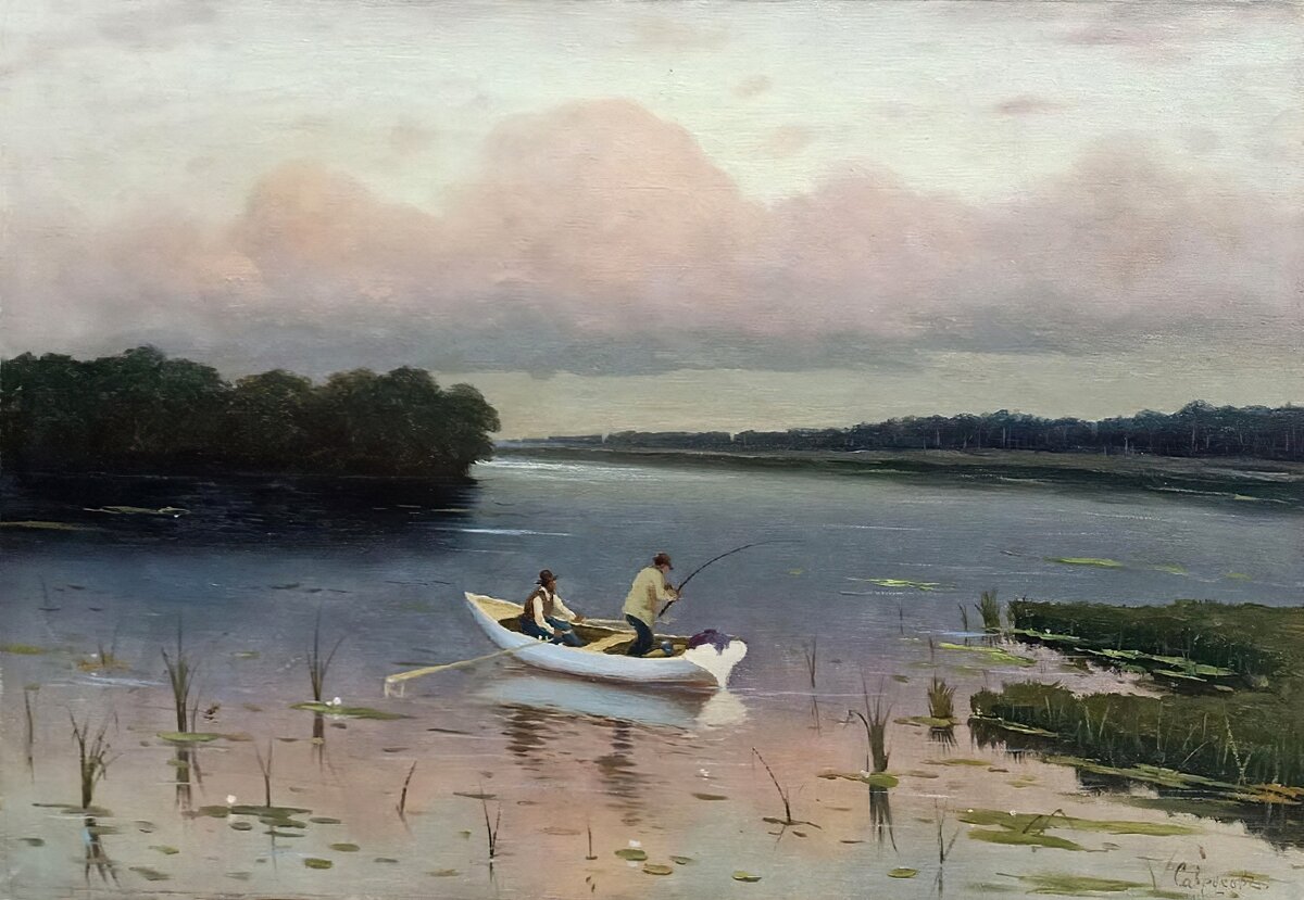 "На реке удильщики", А.К. Саврасов, 2-я половина XIX в. Тотемское музейное объединение. 