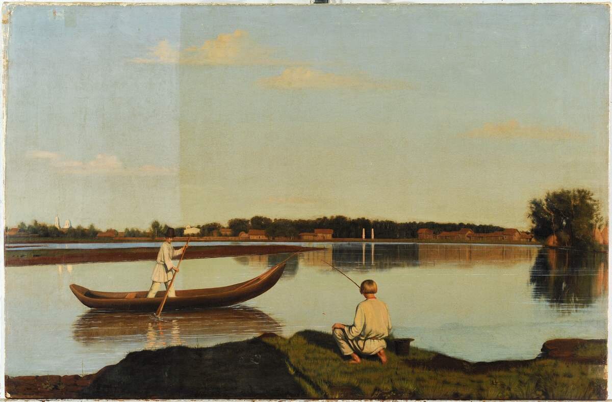 "Рыбаки", Г.В. Сорока, вторая пол. 1840-х. Русский музей, Санкт-Петербург. Картину дважды реставрировали, но, надеюсь, что кисть автора не совсем "подзатерлась" в результате этого.