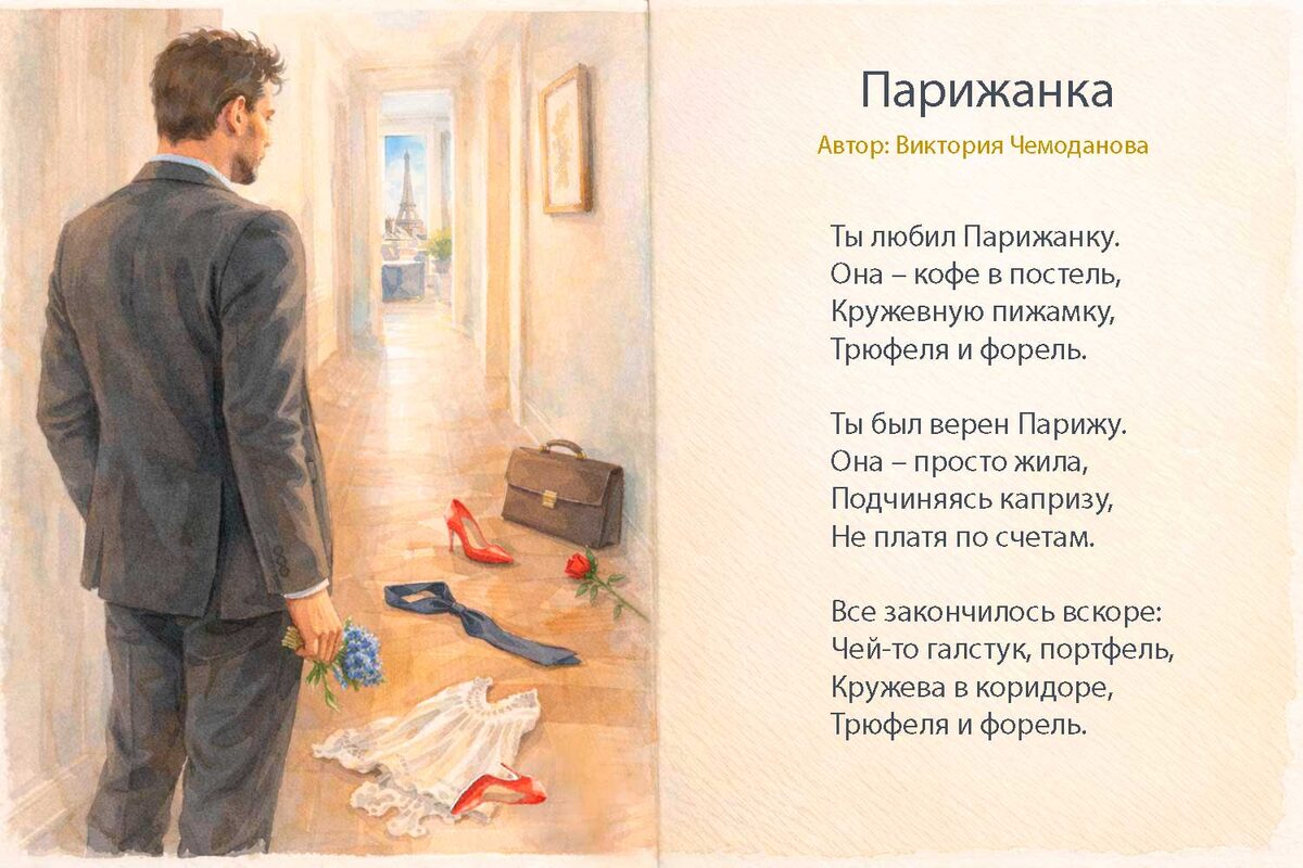 Парижанка иллюстрация на сайтеv-chemodanova.ru 