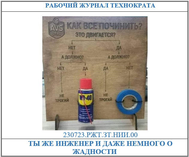 Ты же инженер и даже немного о жадности