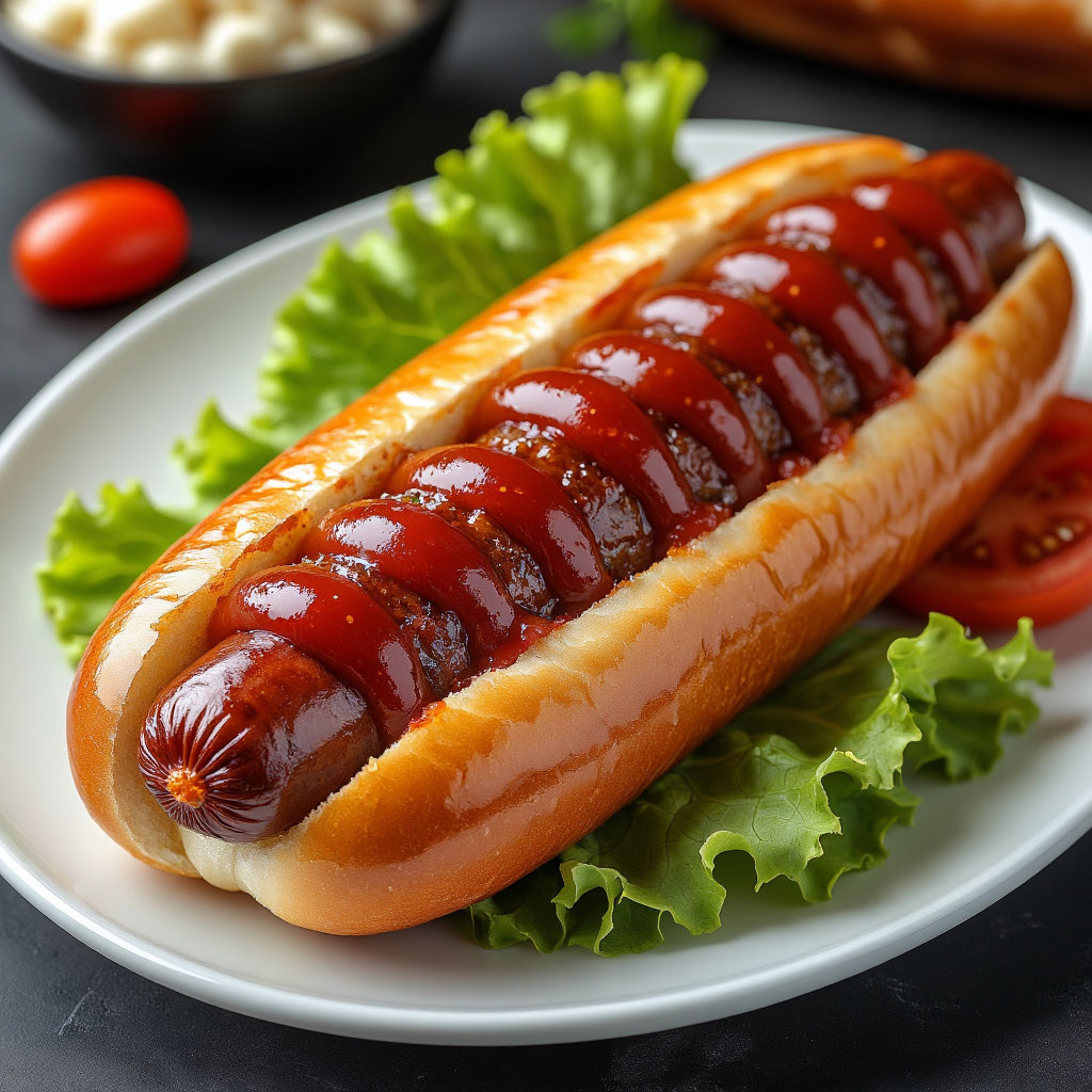 Вкусный и аппетитный Хот-Дог с кутчупом...